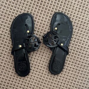 Tory Burch Glossy Black Sandals